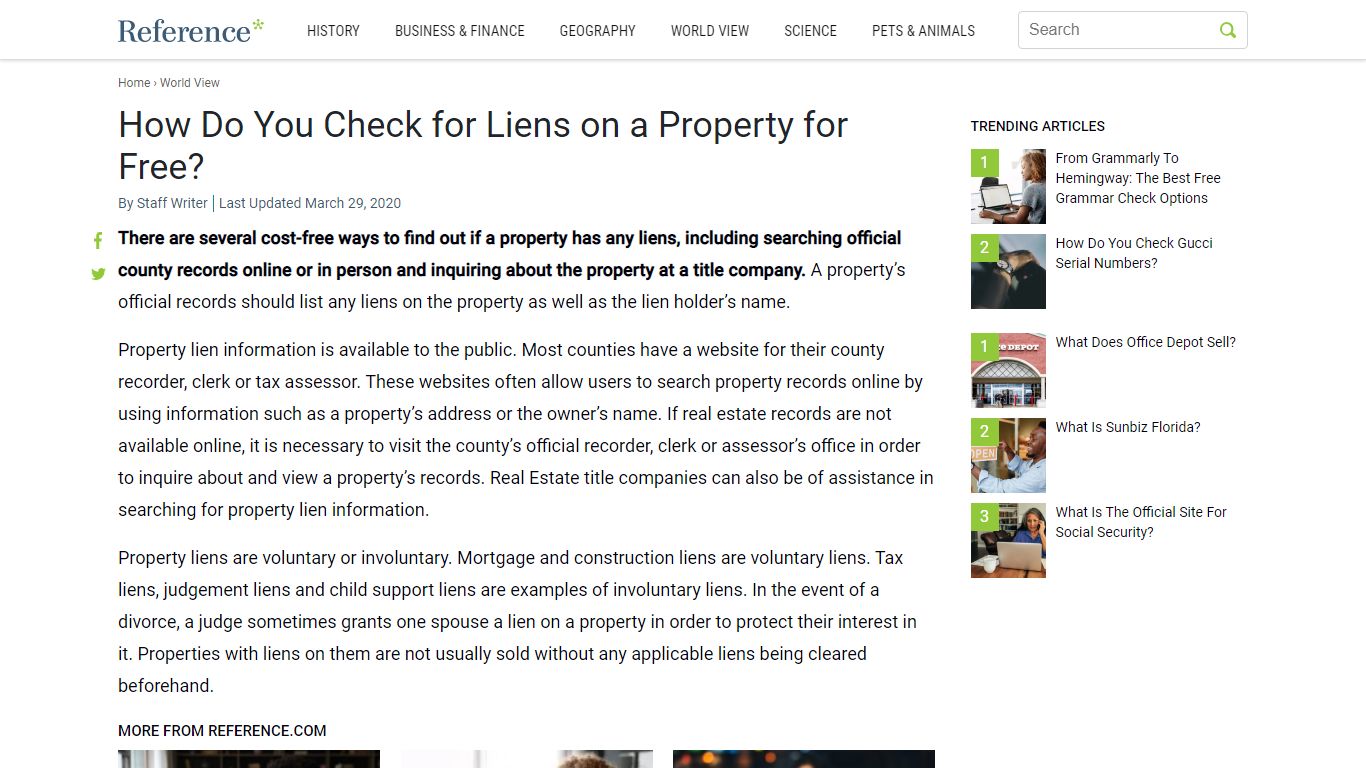 How Do You Check for Liens on a Property for Free? - Reference.com